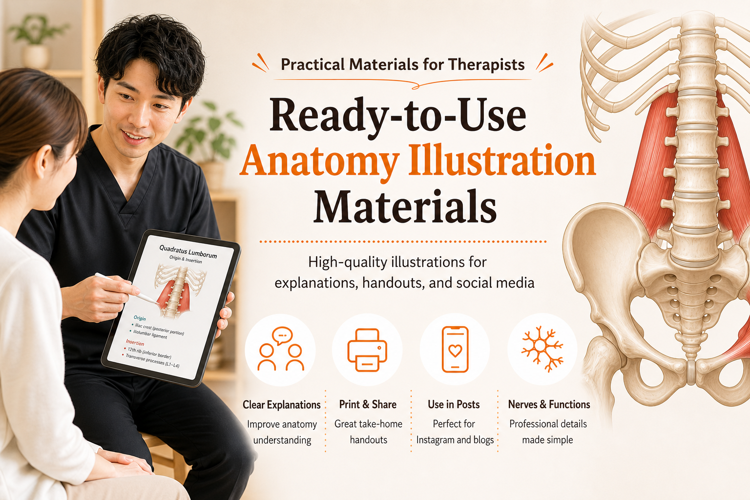 Ready-to-use anatomy illustrations — practical assets for therapists