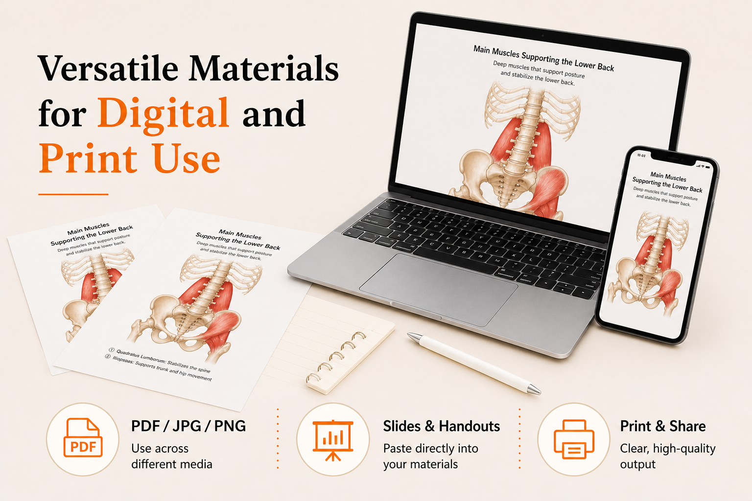 Versatile assets for both digital and print
