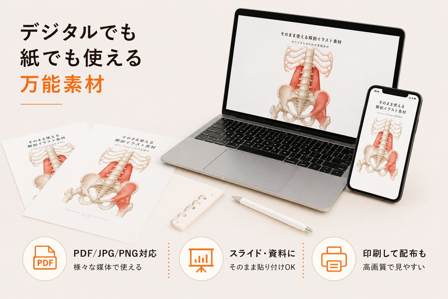 デジタルでも紙でも使える万能素材